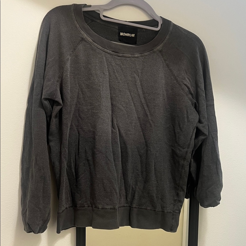 Monrow Charcoal Crew Neck Sweater
